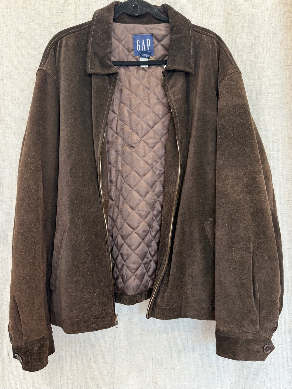 Vintage GAP Men's Brown Suede Jacket